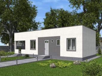 Одноэтажный дом с террасой и тремя спальнями